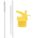 A Little Lovely Company Drinking bottle set - Lid/Straws/Brush