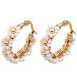By Stær Earrings - Marrit - Gold Plated/White