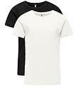 Kids Only T-shirt - 2-Pack - Kognew - Cloud Dancer/Black