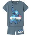 Name It Pyjama Set - NmmArush - Stitch - Blue Mirage