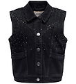 Kids Only Denim Vest - KogKennedy - Washed Black/Rhinestone
