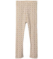Lil' Atelier Leggings - Rib - NmfGago - Grár Morn/Vintage Flower