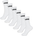 Vans Socks - 6-Pack - White w. Black