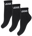 Vans Ankle Socks - 3-Pack - Black w. White