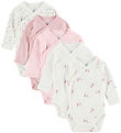 body croisé m/l Petit Bateau - 5 Pack - Blanc/Rose