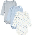 Body m/l Petit Bateau - 3 Pack - Bleu/Blanc