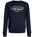 Jack & Jones Peysa - JjMakoto - Sky Captain/BIG Prentað