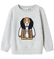 Name It Sweatshirt - NmmKamden - Hellgrau-Meliert m. Print