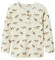 Lil' Atelier Blouse - Rib - NmmLavo - Turtledove w. Print