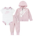 Nike Set - Cardigan/Sweatpants/Bodysuit s/s - Pink Foam