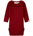 Lil' Atelier Bodysuit l/s - Rib - NbfRachel - Red Dahlia