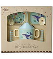 Rice Dinner Set - Melamine - 4 Parts - Blue Ocean Print
