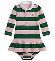 Polo Ralph Lauren Jurk m. Bloomers - Surfside Rose/Kelly Green