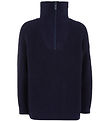Emporio Armani Blouse w. Zipper - Knitted - Navy