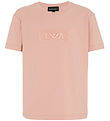 Emporio Armani Stuttermabolur - Mahogany Rose M. Útsaumur