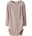 Name It Bodysuit l/s - Wool - Rib - Noos - NbnWax - Shadow Gray