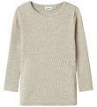 Name It Blouse - Wool - Rib - Noos - NmnWax - Nacreous Cloud