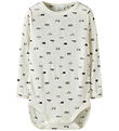 Name It Bodysuit l/s - Wool - Rib - NmmWang - Snow White/Small C