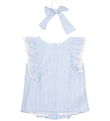The New Top/Hair Tie - TnNalani - White Swan Striped w. Glimme