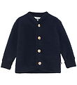 Molo Cardigan - Wool fleece - Umber - Dark Navy