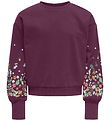 Kids Only Sweatshirt - KogBrooke - Mauve Wine/Laptoptasche Flowe