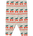 Tiny Cottons Leggings- Rib - Cherry - Light Cream Heather