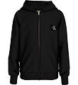 Calvin Klein Cardigan - Badge Zip Through - Black