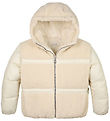 Calvin Klein Fleece Jacket - Teddy Shiny Pouf - Whitecap Grey