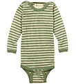 Engel Bodysuit l/s - Wool - Sage Green Melange/Natural