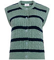 Grunt Waistcoat - Knitted - GrLine - Dust Green/Navy