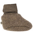 Müsli Krabbelschuhe - Fleece - Woolly - Wolle - Walnuss Melange