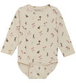 Minymo Bodysuit l/s - AOP - Sandshell
