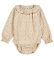 Müsli Bodysuit l/s - Aster Frill - Oak/Nostalgia Rose/Beige