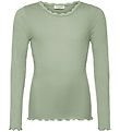 Rosemunde Blouse - Rib - Balta - Abbey Stone w. Lace