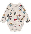 Hust and Claire Romper l/s - Buster Badges - Wheat Melange