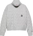 Tommy Hilfiger Blouse - Knitted - Cable Turtle - Light Grey Heat
