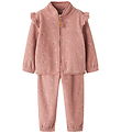 Lil' Atelier Fleece Jacket - NmfLaspectra - Misty Rose w. Flower