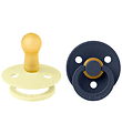 BIBS Colour Pacifiers - Size 2 - 2-Pack - Round - Luna/Deep Spac