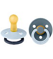 BIBS Colour Pacifiers - Size 2 - 2-Pack - Round - Baby Blue Petr