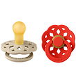BIBS Bohemia Glowing Pacifiers - Size 2 - 2-Pack - Round - Vanil