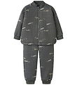 Name It Thermo Wear w. Fleece - NmmMoon - Grey Pinstripe
