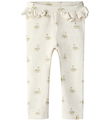 Lil' Atelier leggings - Rib - NbfGavo - Pastel Parchment/Swan