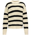 Kids Only Blouse - Knitted - Noos - KogJusty - Eggnog/Black