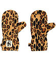 Mini Rodini Mittens - Fleece - Leopard