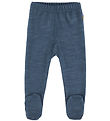 Joha Leggings w. Feet - Wool/Bamboo - Dark Denim