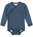 Joha Wrap Bodysuit l/s - Wool/Bamboo - Dark Denim