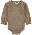 Joha Bodysuit l/s - Wool/Silk - Beige Melange