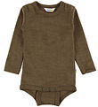 Joha Bodysuit l/s - Wool/Silk - Brown Melange