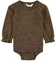 Joha Bodysuit l/s - Wool/Silk - Brown Melange