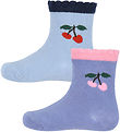 Konges Sløjd Socks - 2-Pack - Jaquard Frill - Blue Fog/Purple